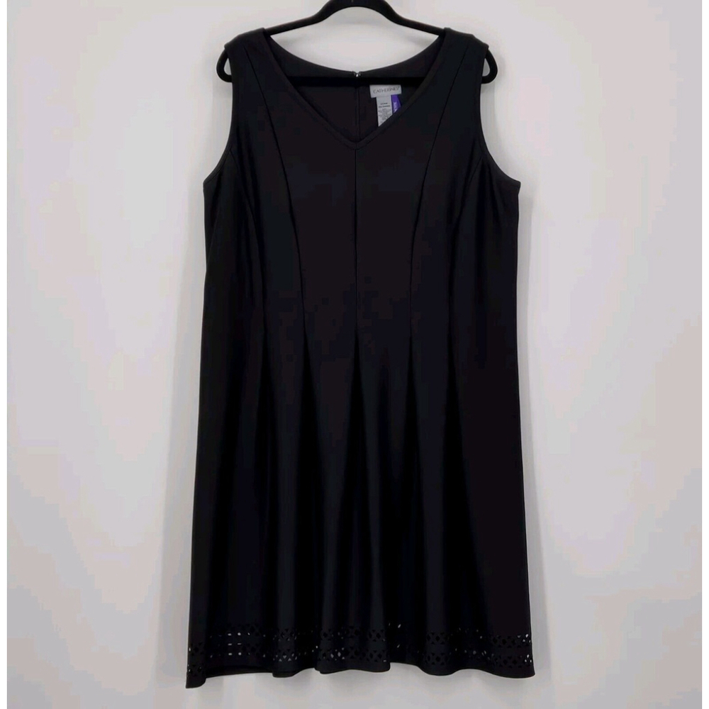 Catherines Dress Womens 2XWP 22/24 WP Black Sheath Sleeveless Stretchy Black